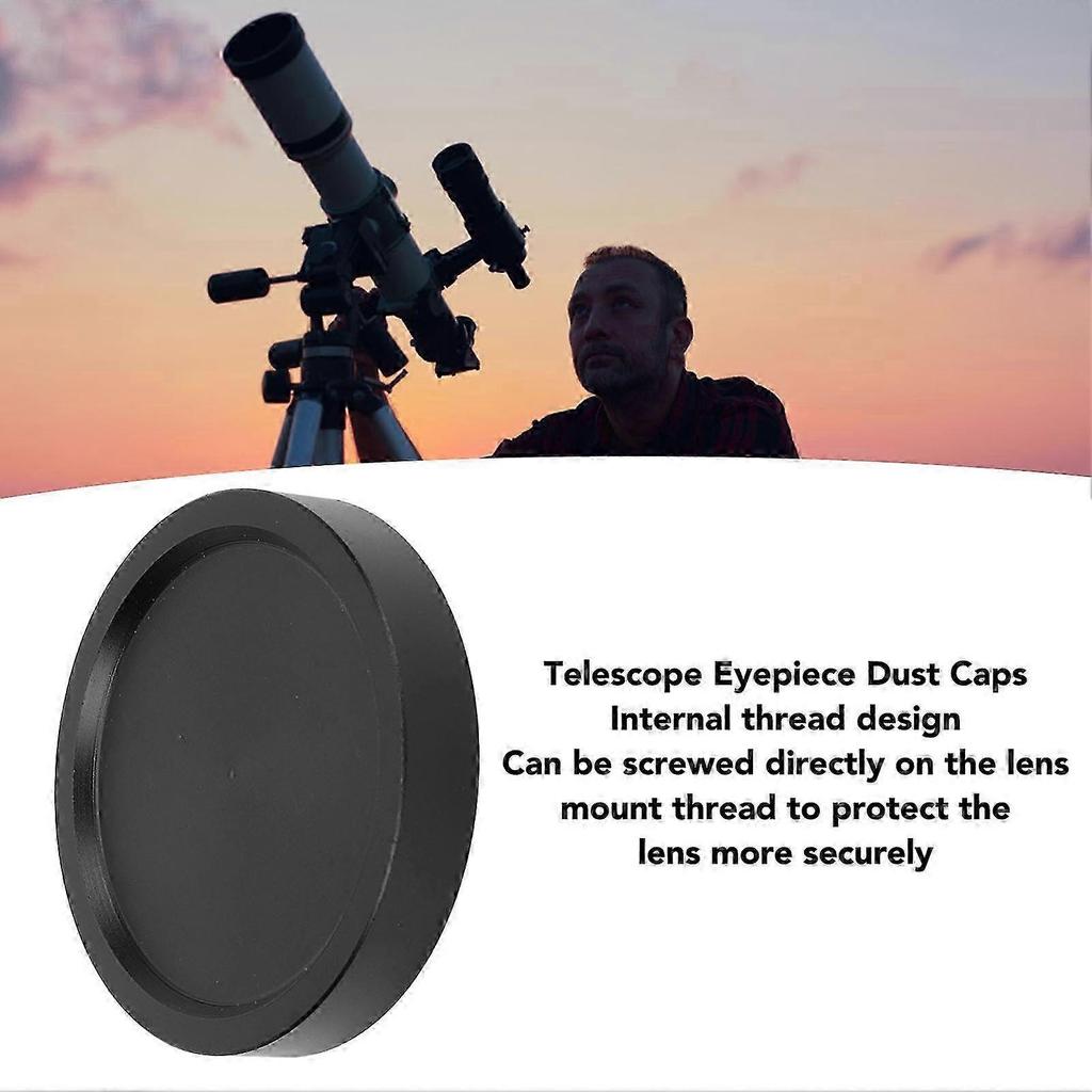 M54x0.75 Telescope Eyepiece Dust Caps Internal Threaded Lens Cover Aluminium Alloy Black Astronomical Accessories