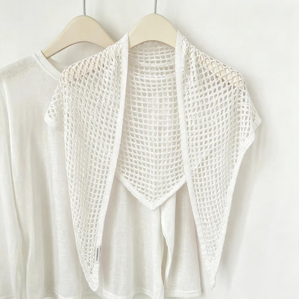 South Korea'S Dongdaemun Fashion Triangle Towel, Fart Curtain, Waist Seal, Solid Color, High-Intelligence Knitted Shawl, Thin Outside The Cape