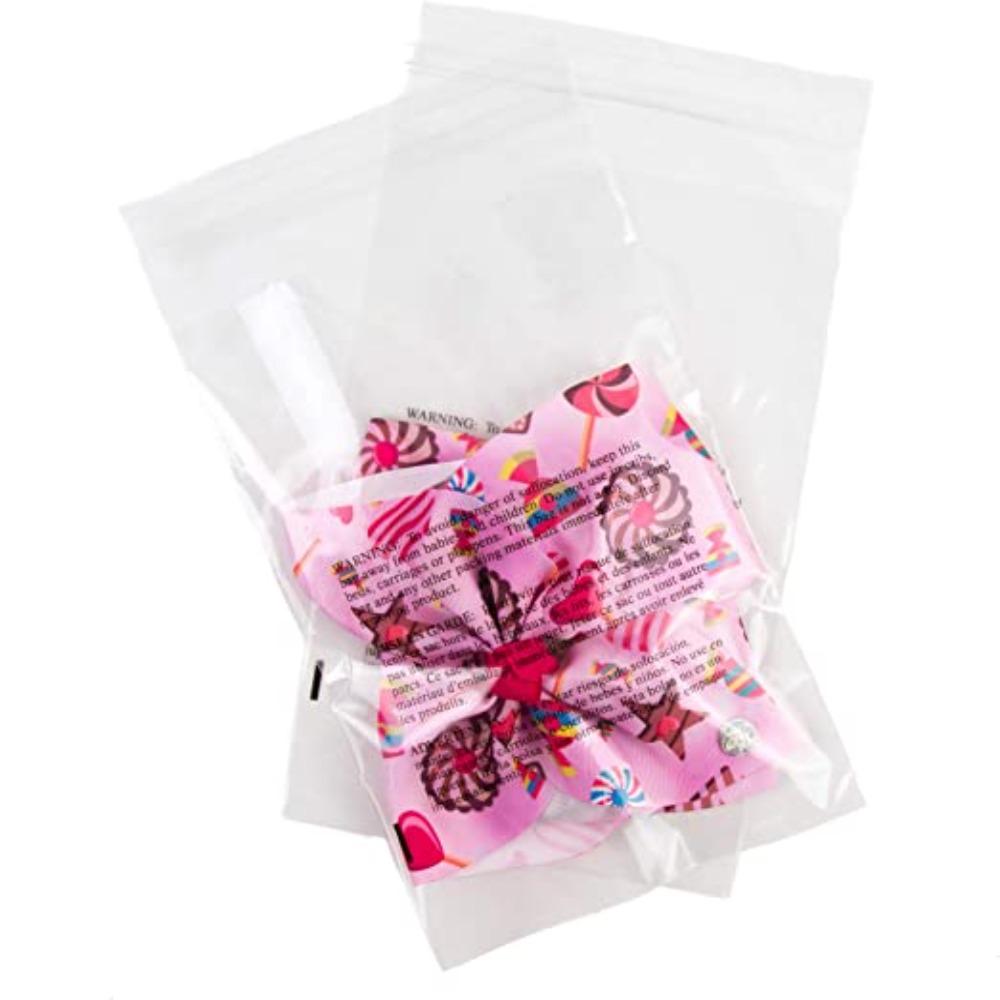 100pcs Resealable Bag Self Closing Cello Bag Poly Bags Suffocation Warning Clear Self Sealing
