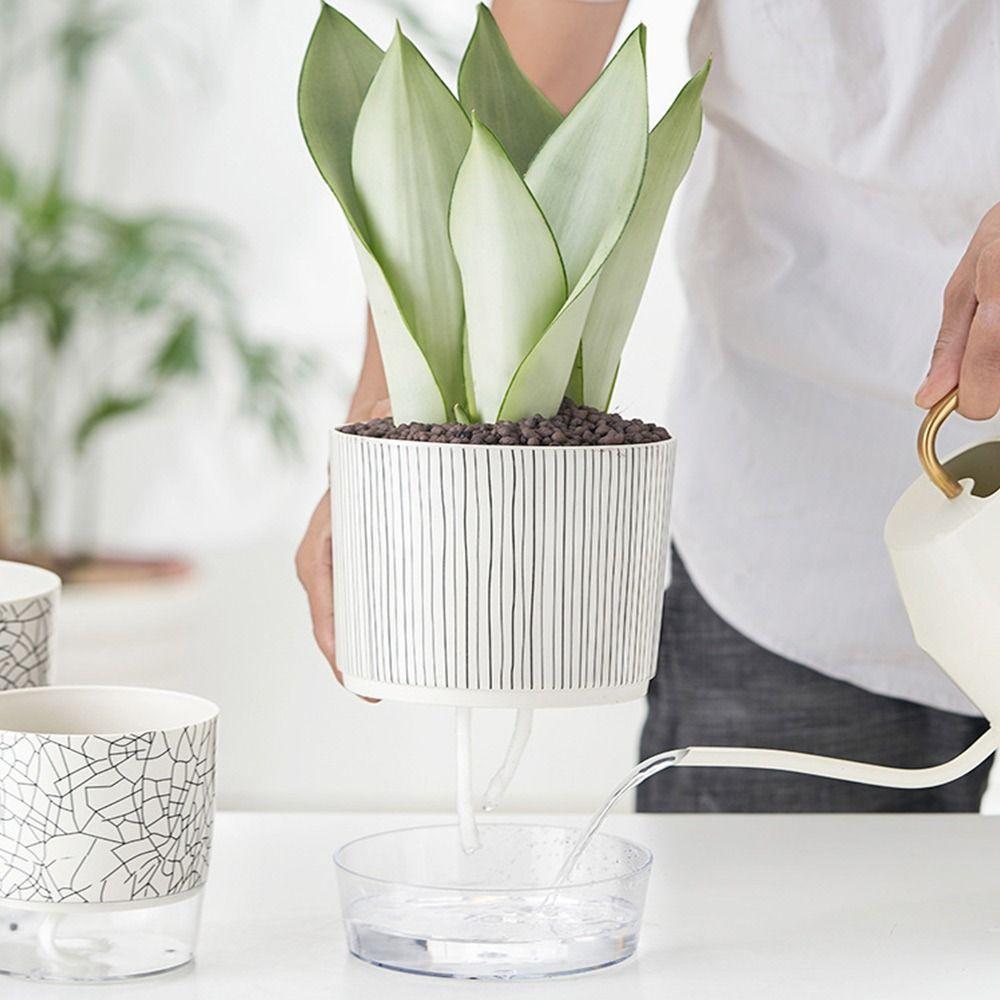Transparent Self-watering Plants Pot Green Plants Lazy Flower Pot Garden Supplies