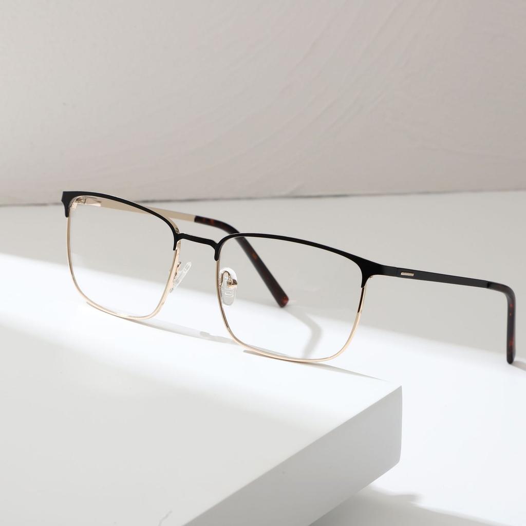 Металлические квадратные очки для близорукости, деловые мужские очки, полная оправа очков