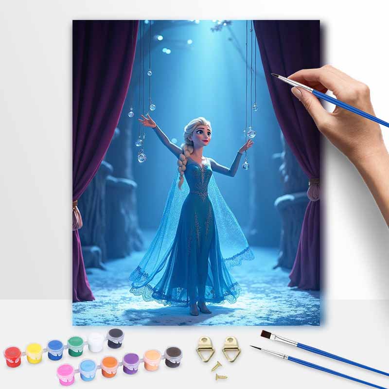 Disney Принцесса Эльза Цифровая Масляная Живопись Художественный Набор Ручная Роспись Домашний Декор