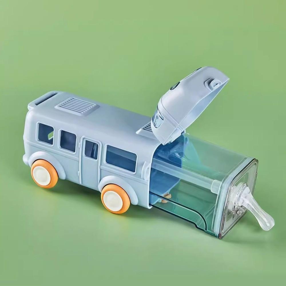 500ml Baby Bus Water Bottle Removable Kid's Water Bottle Portable Car Shape Straw Water Cup Boys