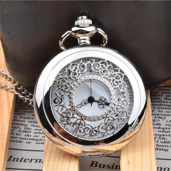 Винтажные бронзовые кварцевые карманные часы для мужчин и женщин, изысканные полые цифровые карманные часы