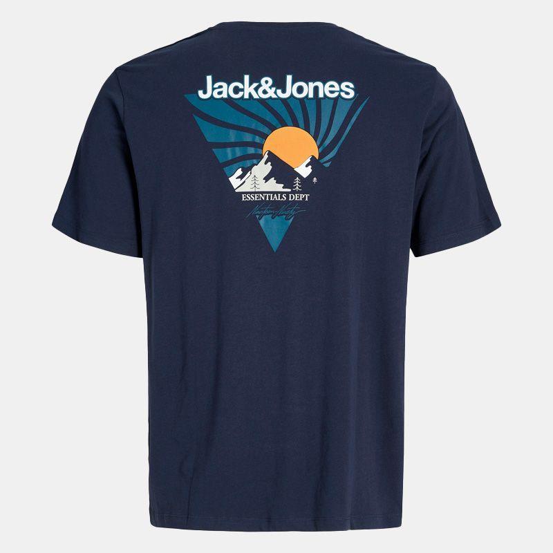 Хлопковая футболка mine crew с принтом треугольника с горами Мужская JACK & JONES