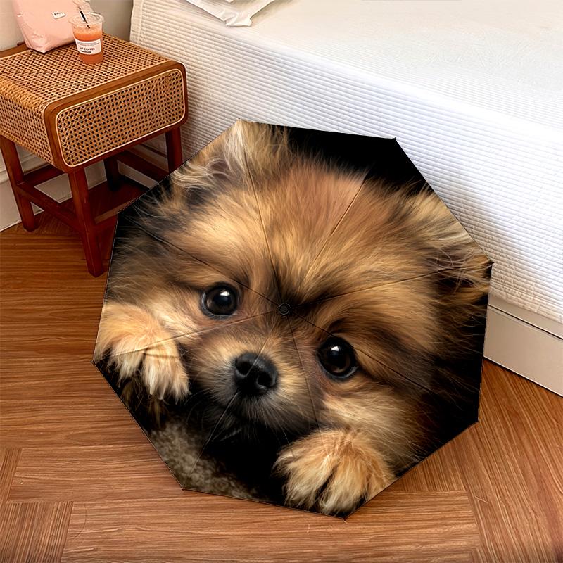 Зонт-автомат с рисунком «Собака на черном фоне», портативный и складной дизайн, 8 спиц, рождественский или день рождения подарок.