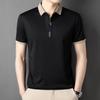 Новая мужская модная рубашка поло с лацканами - летняя, с коротким рукавом, однотонная, дышащая, повседневная деловая одежда