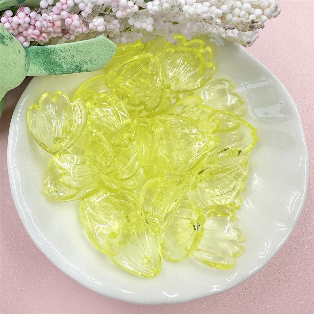 Home Party Supplies Acrylic 50pcs/set Loose Beads DIY Hair Jewelry Accessories Transparent Petal Beads for Earrings Necklace DIY Handmade Materials