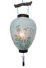 Urushi Product Bon Festival Lantern, Gosho Lantern, with LED Candle, Cordless, 48cm Tall X 28cm Diameter, Black with Paper Maki-e Pattern, Washi