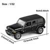 1/32 масштабная модель игрушечного автомобиля для Jeep Wrangler Rubicon, модель автомобиля из сплава, литая под давлением внедорожная игрушка со звуком и светом