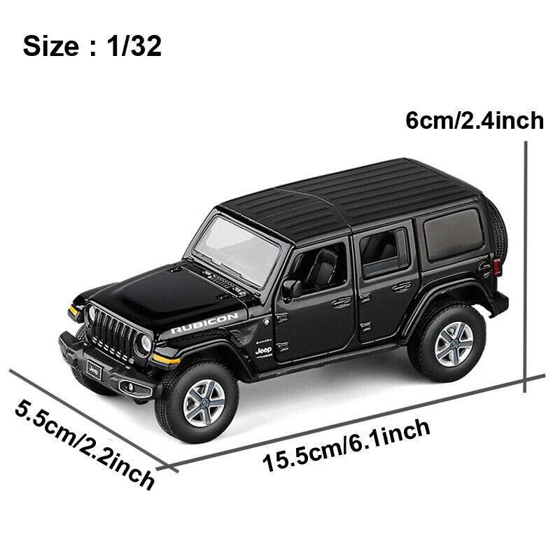 1/32 масштабная модель игрушечного автомобиля для Jeep Wrangler Rubicon, модель автомобиля из сплава, литая под давлением внедорожная игрушка со звуком и светом