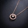 Collares Con Colgante Women's Fine Titanium Steel Jewelry Roman Numeral Circular Pendant Necklace Collarbone Chain Accessories