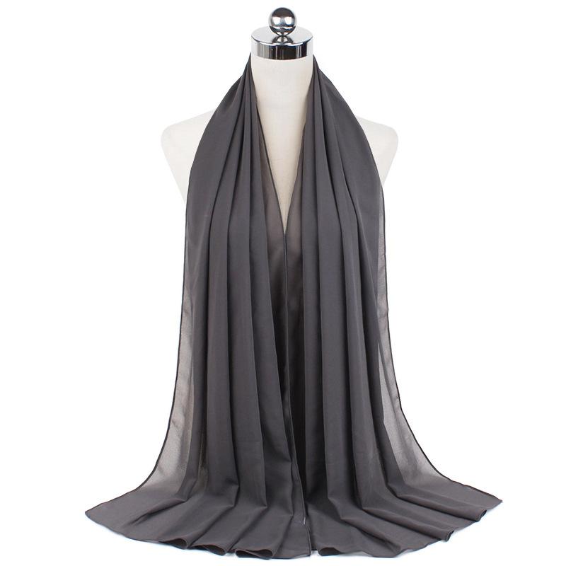 Muslim Chiffon Hijab Scarf Women Long Solid Color Head Wrap For Women Hijabs Scarves Ladies Muslim Veil Jersey Hijabs 180*70cm