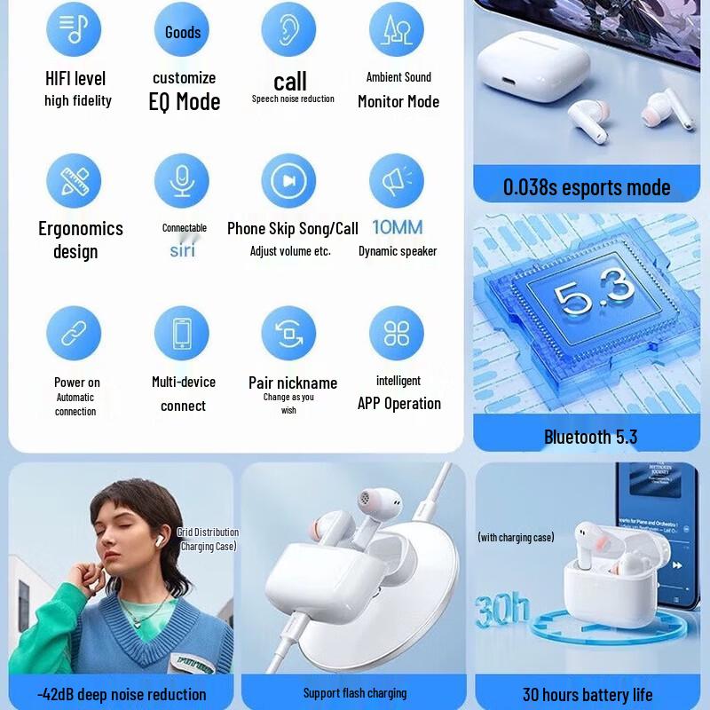 Baseus M2 Noise-Cancelling Bluetooth Earbuds