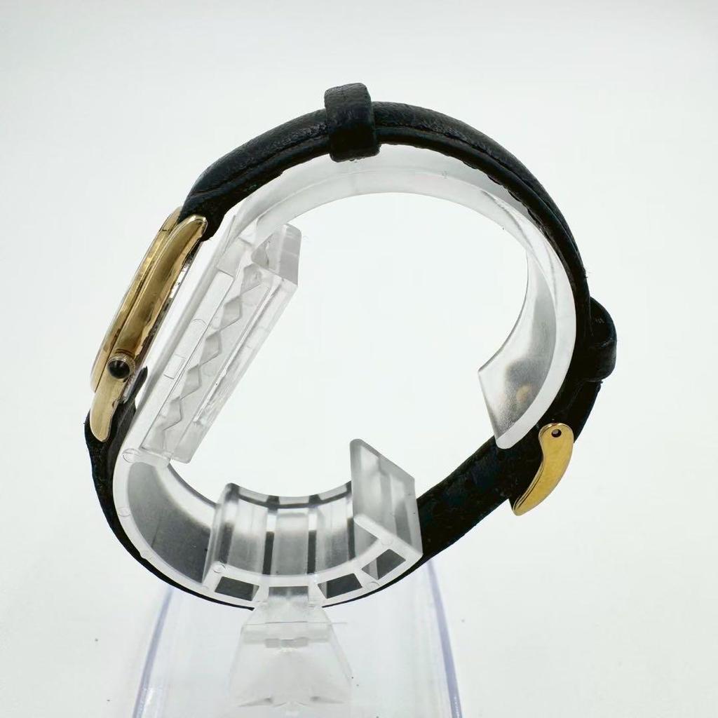 [USED] SEIKO EXCELINE Round Gold Leather Strap Watch