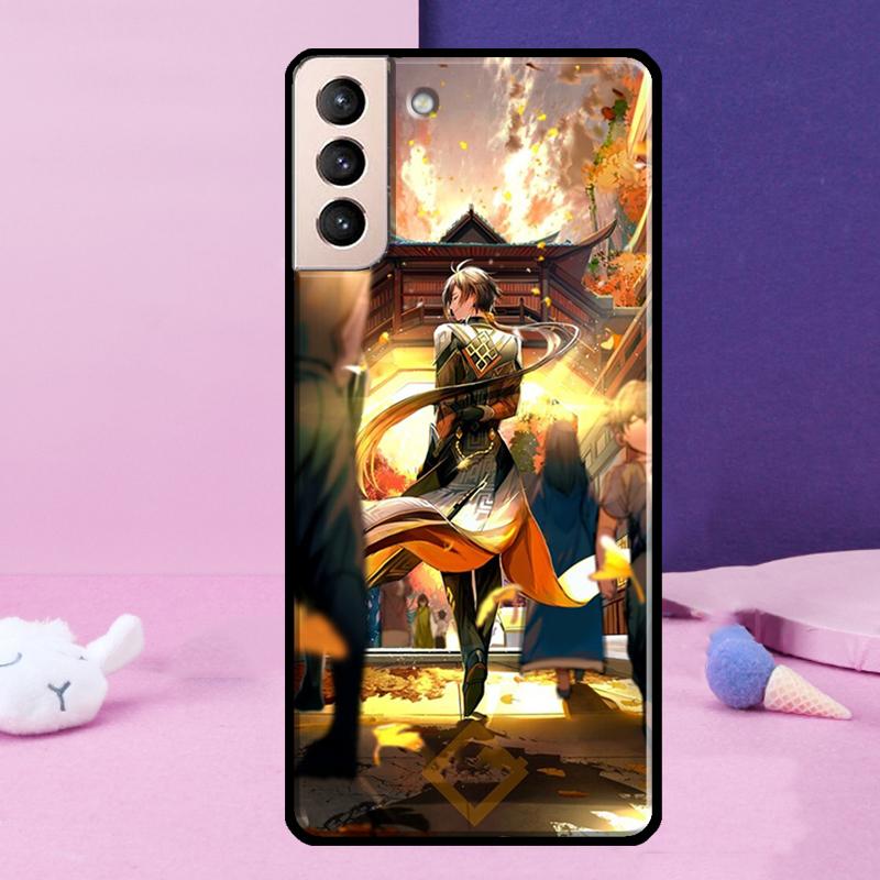 Чехол для телефона Zhongli Genshin Impact для Samsung Galaxy S24 Ultra S25 Ultra S9 S10 S20 S21 S22 Plus S23 S24 FE
