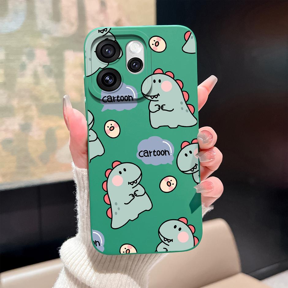 Case For Oppo Reno15 Pro Reno15F Cute Cartoon Dinosaur Silicone Protective Bumper Cover For OppoReno15 15Pro Anti Scratch Fundas