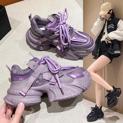 Женские осенне-зимние кроссовки на мягкой подошве в стиле «папины кроссовки», легкие, на толстой подошве, увеличивающие рост, повседневные спортивные кроссовки