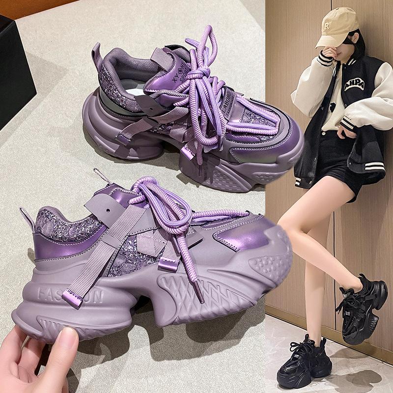 Женские осенне-зимние кроссовки на мягкой подошве в стиле «папины кроссовки», легкие, на толстой подошве, увеличивающие рост, повседневные спортивные кроссовки