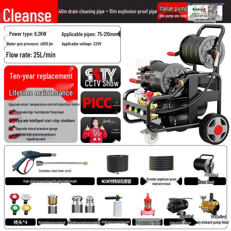 High-Pressure Electric Sewer Dredger & Car Washer
