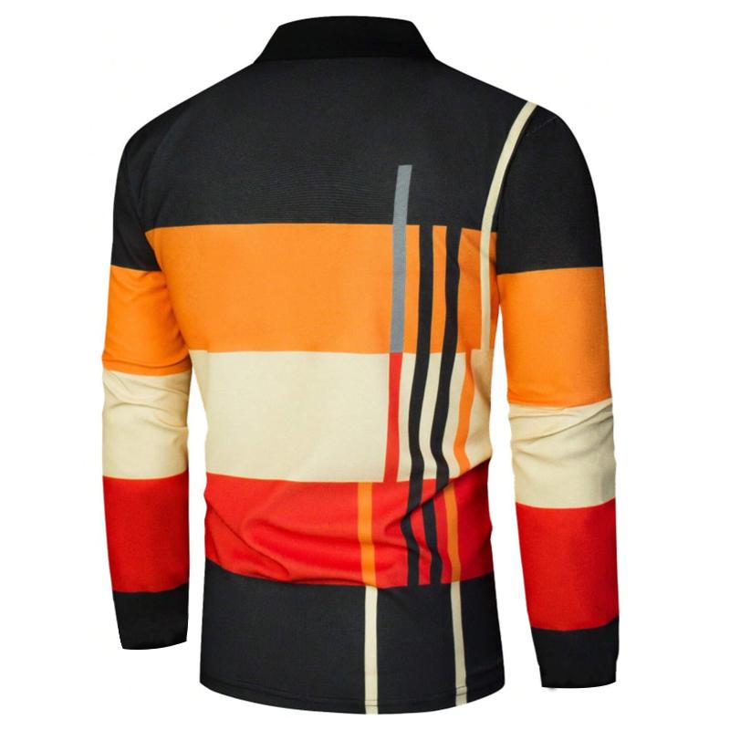 Весна и осень мужская рубашка поло для гольфа, деловая, повседневная, модная мужская рубашка поло с длинным рукавом