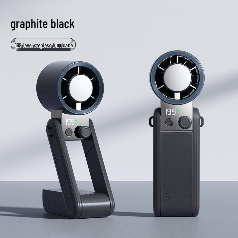 Portable Folding USB Mini Fan with Digital Display & Long Battery Life