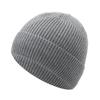 Утолщенная шапка-ушанка вязаная Однотонная теплая шерстяная шапка Зимняя уличная шапка-бини на флисовой подкладке