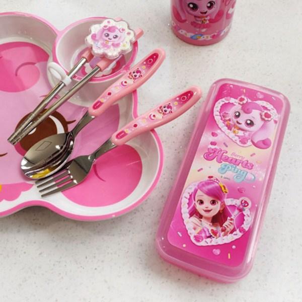 Reburn Sweet and Sour Catch Tiniping Noiseless Case+Proofed Chopsticks Set, Mixed Colors, Spoon+Chopsticks+Fork+Case, 1 Set, Korean Popular Tableware