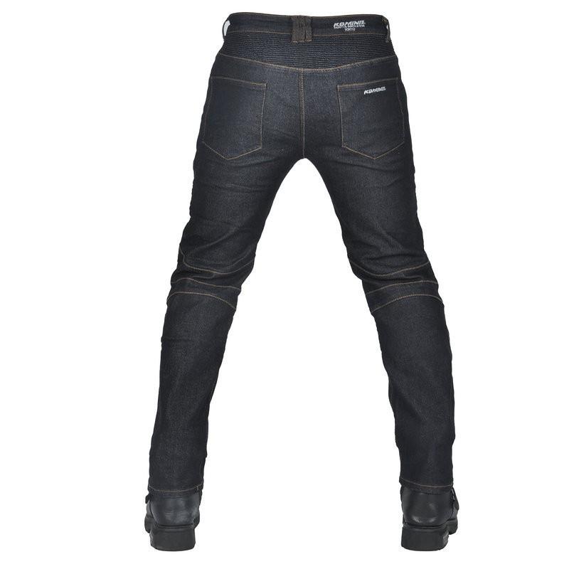 Mens Motorcycle Riding Jeans High-Waisted Straight Cut Stretch Denim Pants With Knee Pad Cover Off-Road Street Use