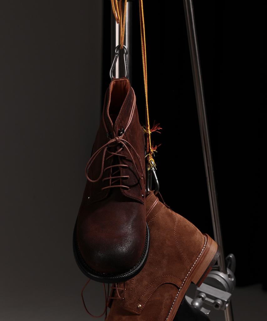 Brenowelt 810 Burning Oil Nubuck 4-Inch Work Chukka Goodyear Welt Half-Red Sole