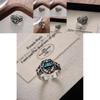 Elegant Geometric Style Open Ring For Women Vintage Punk Hollow Zircon Jewelry Piece