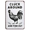 FarmhouseHaven Funny Chicken Metal Sign - Cluck Around & Find Out Decor, 8"x12" Rustic Wall Art