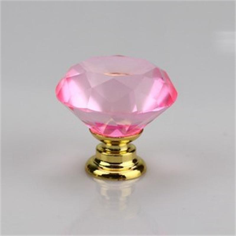 Cupboard Drawer Single Hole Handle Screw Handle Transparent Color Diamond Crystal Furniture Hardware Small Handle