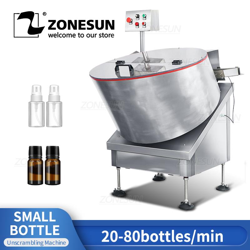 ZONESUN ZS-LP750 Automatic Customized Unscrambler Turntable Rotary Plate Plastic Glass Bottle Vial Sorting Feeder For Production
