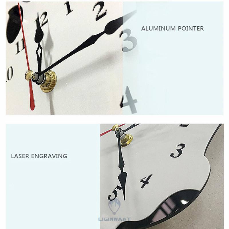 Милые виляющие хвостом кошки и собаки, дизайн настенных часов, украшение для детской спальни, уникальный подарок, креативные мультяшные бесшумные настенные часы своими руками