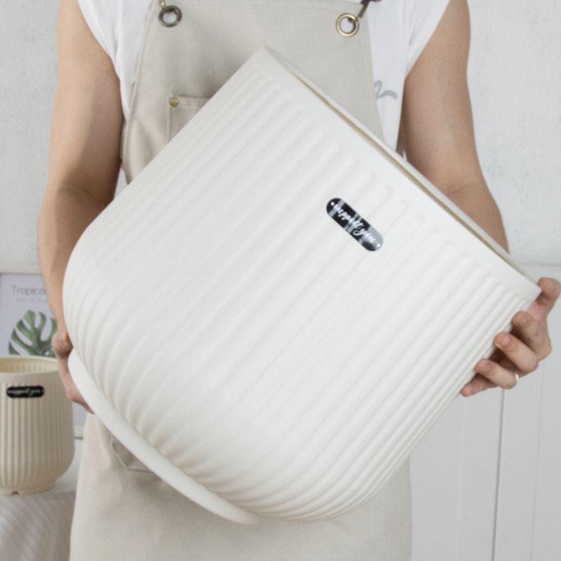 Nordic-Style High-Top Resin Flower Pot for Bird of Paradise and Areca Palm - Durable, Large Diameter