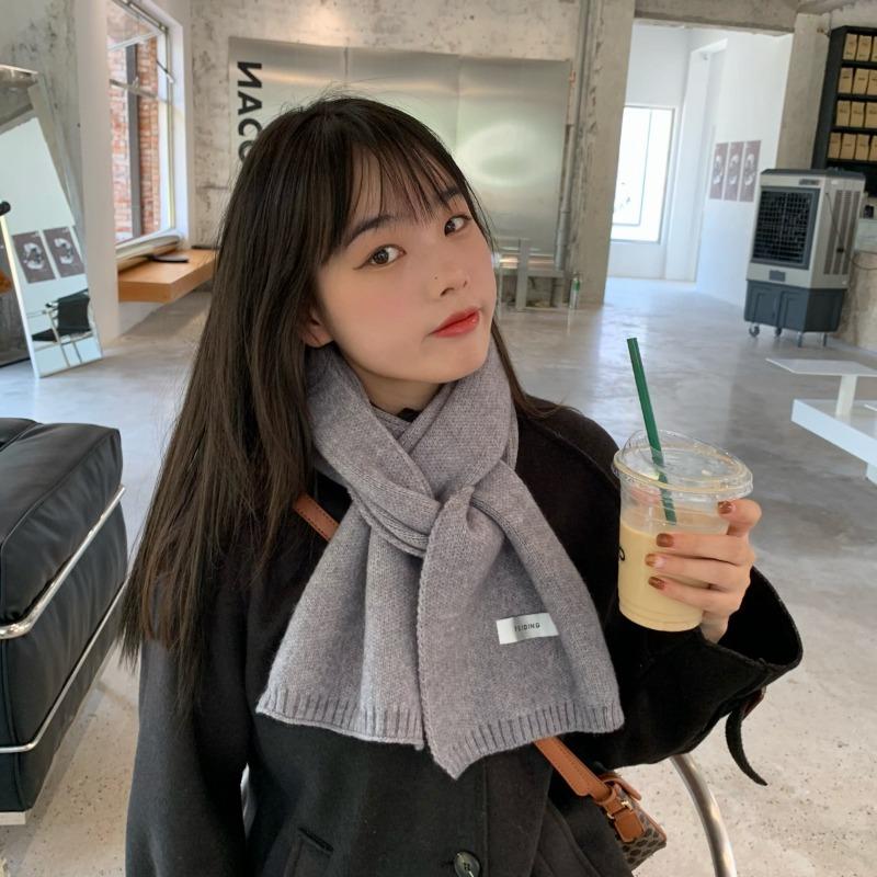 Wool Knitted Scarf Men's and Women's Small Scarf Student Couple Warm Shawl Thickened To Keep Warm