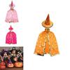 Halloween Cosplay Wizard Cape For Kids With Dazzling Star Pattern And Hat