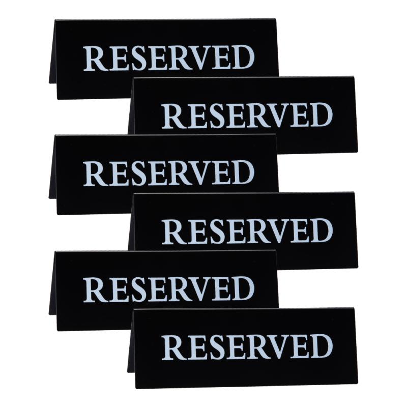 6pcs Acrylic Table Sign Waterproof Inverted V Triangle Table Seat Reminder Sign For Hotel Restaurant