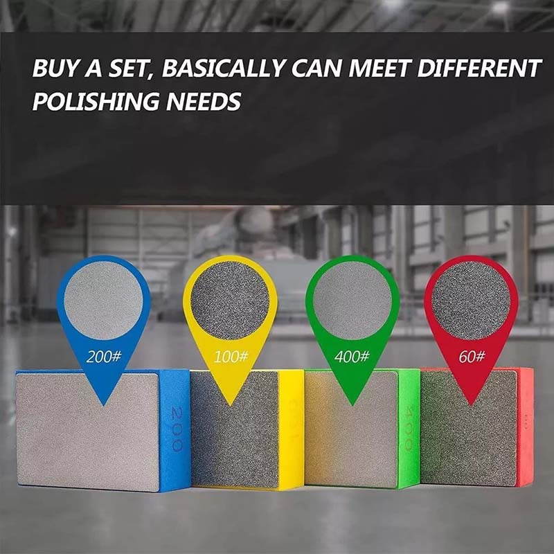 4x алмазный шлифовальный диск ручная полировальная колодка шлифовальный блок для плитки стекла мрамора