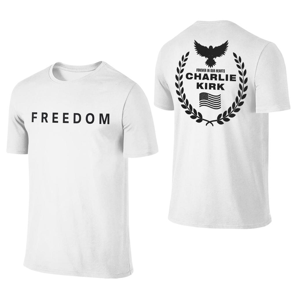 Men Women T-Shirts Freedom Charlie Kirk Eagle Prayer 100% Cotton Tee Shirt True Patriot T Shirts Clothes 2-sided Graphic Printed