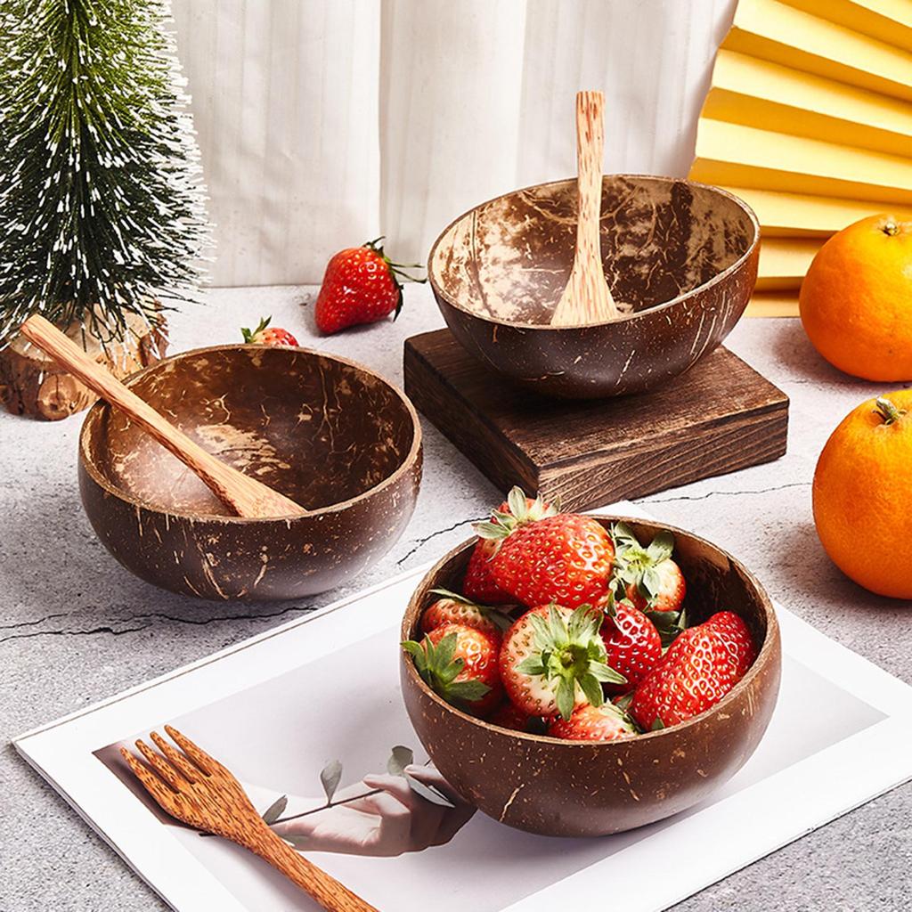 Coconut Bowl Set Modern Portable Multifunctional for Events Camping Outdoor