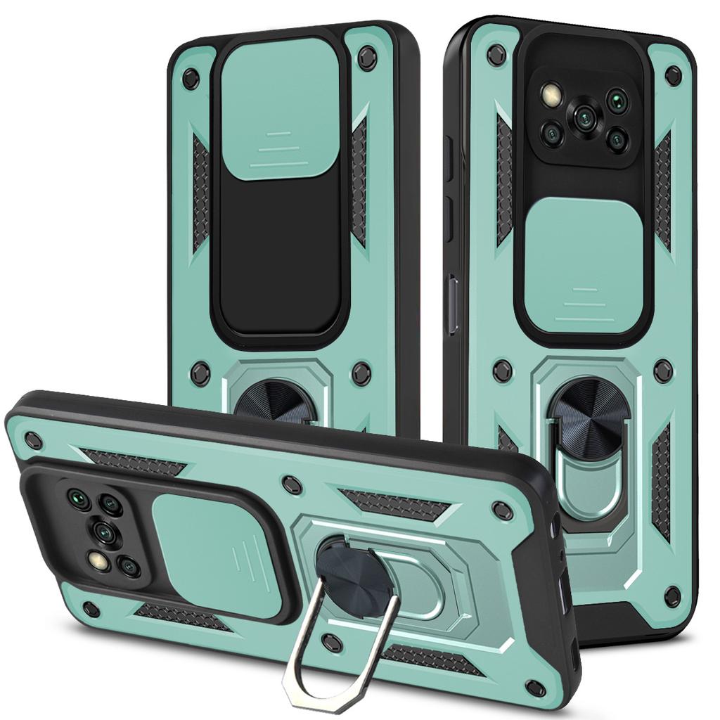 Чехол для Xiaomi POCO X3 Pro, чехол для POCO X3, NFC, защитный чехол для объектива камеры, противоударный магнитный держатель, чехол с кольцом, капа