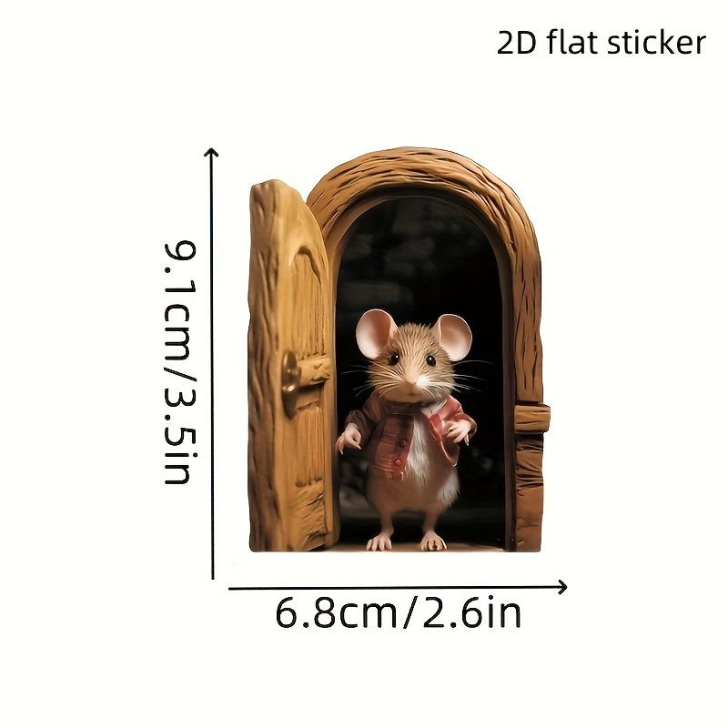 Christmas Cartoon Cute Little Mouse Hole Sticker DIY Living Room Entrance Wall Beautification Decorative Wall Sticker