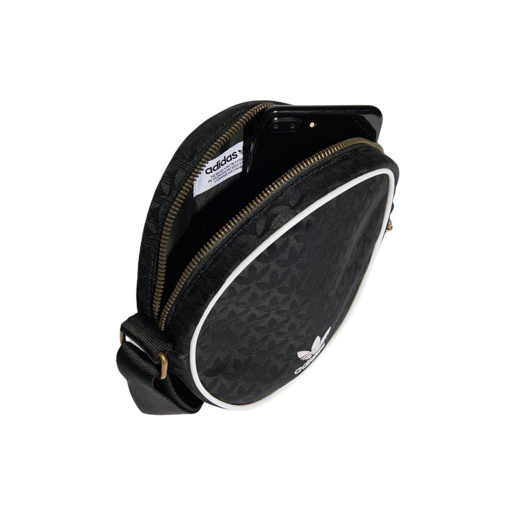 New Adidas Recycled Polyester Sports One Shoulder Small Round Bag Unisex Black & White IT7388