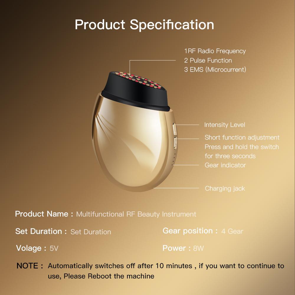Многофункциональный EMS Micro Current Pluse MFIP RF Радиочастотное удаление морщин Подтяжка кожи Регенерация коллагена Массажер для лица Устройство для ухода за красотой