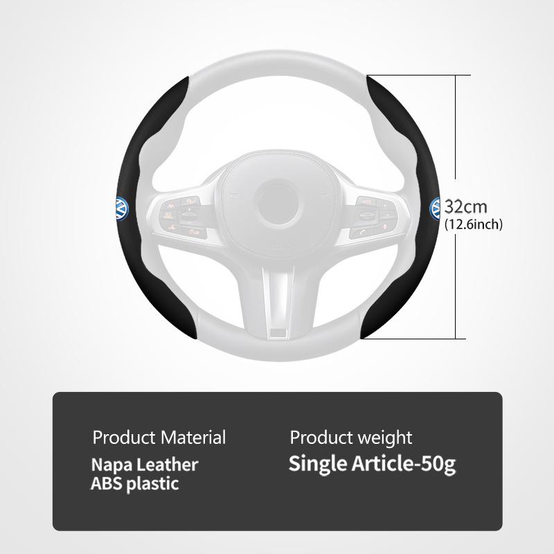 For Volkswagen VW Universal 2PCS Steering Wheel Cover Non-slip Comfort Grip Wheel Trim Scirocco Jetta Beetle Golf 4 5 6 PassatKD3