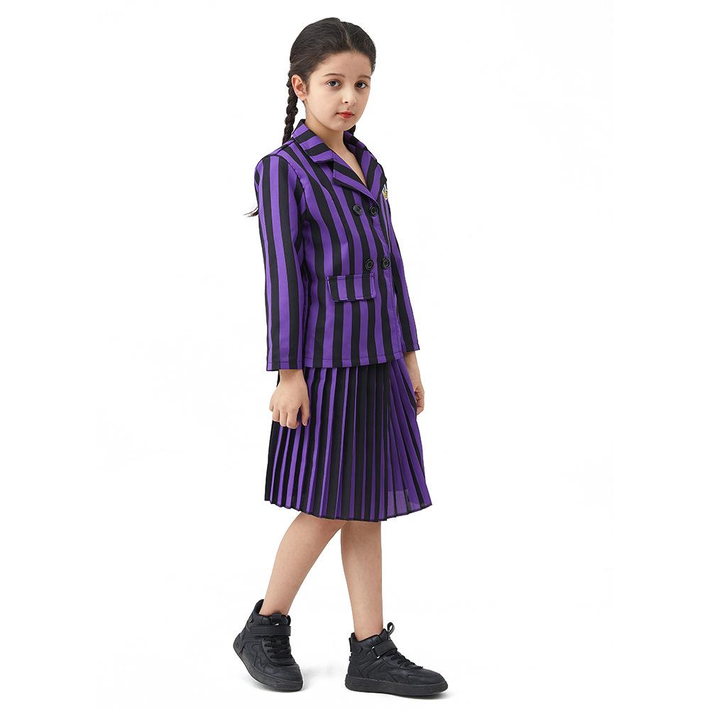 In-Stock: Wednesday Addams Black Dress Halloween Cosplay Costume