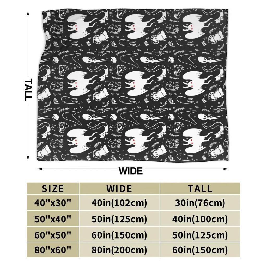 Черное одеяло Cryptids, мягкое теплое фланелевое одеяло, покрывало для кровати, гостиной, пикника, путешествия, домашний диван
