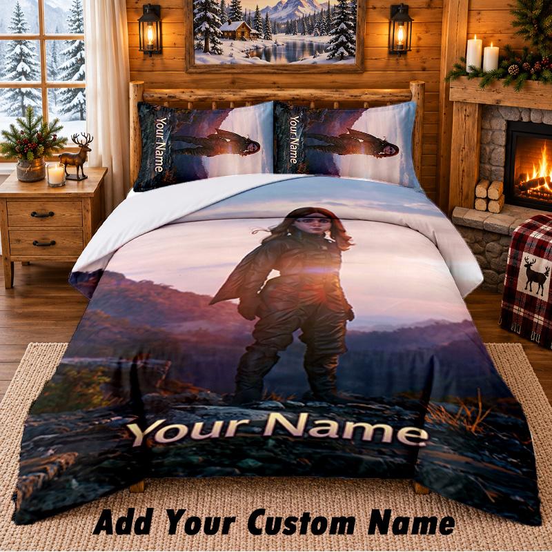 M3GAN Custom Name 3Pcs Bedding Set 1 Bed Sheet 2 Pillowcases Bedroom Home Decor